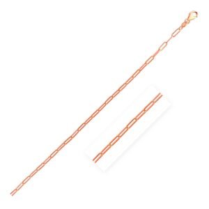 Size: 24” – 14K Rose Gold Delicate Paperclip Chain (2.1mm)