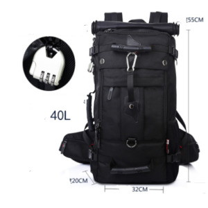 Color: Black, Size: 40l – New double shoulder bag Oxford cloth bags male outdoor backpack large capacity baggage bag multifunction hiking bag