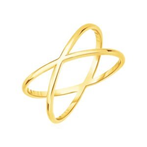 Size: 7 – 14k Yellow Gold Polished X Profile Ring