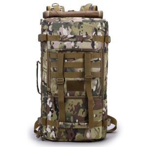 style: B, Size: 50 liters – 60 liters of outdoor camouflage bag mountaineering bag nylon waterproof double shoulder bag for men and women traveling big backpack tactical Backpack