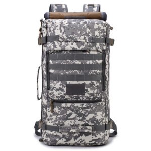 style: D, Size: 50 liters – 60 liters of outdoor camouflage bag mountaineering bag nylon waterproof double shoulder bag for men and women traveling big backpack tactical Backpack