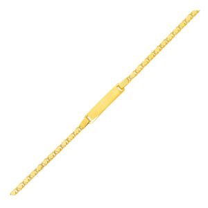 Size: 6” – 14k Yellow Gold Childrens Heart Link ID Bracelet