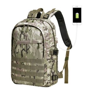 Color: Camouflage green1 – Camouflage camouflage multi function double shoulder bag waterproof Oxford cloth mountaineering bag 3D tactical movement outdoor Bag Backpack