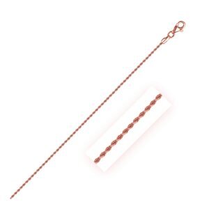 Size: 18” – 14k Rose Gold Solid Diamond Cut Rope Chain 1.5mm