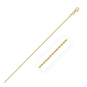 Size: 22” – 10k Yellow Gold Solid Diamond Cut Rope Chain 1.4mm