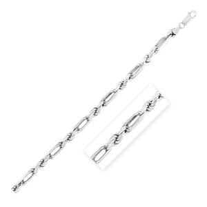 Size: 24” – Sterling Silver Rhodium Plated Figarope Chain 6.0mm