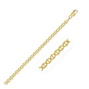 Size: 10” – 3.2mm 10k Yellow Gold Mariner Link Anklet