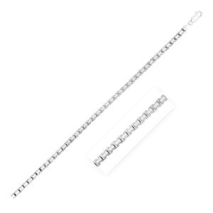 Size: 22” – Sterling Silver Rhodium Plated Octagonal Box Chain (4.8 mm)