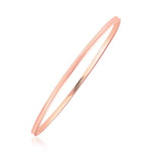 Size: 8” – 14k Rose Gold Concave Motif Thin  Stackable Bangle
