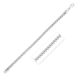 Size: 24” – Sterling Silver Rhodium Plated Round Franco Chain 6.0mm