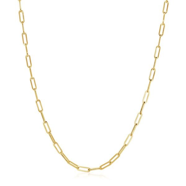 Size: 20'' - 14K Yellow Gold Wide Paperclip Chain (3.3mm)