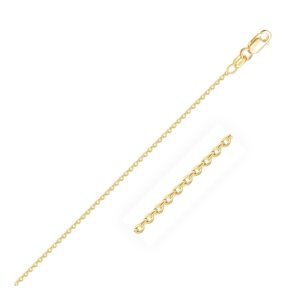 Size: 18” – 18k Yellow Gold Round Cable Link Chain 1.5mm