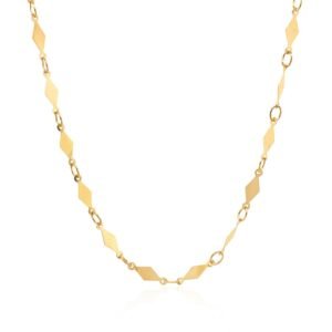 Size: 30” – 14K Yellow Gold Polished Diamond Motif Chain (3.0mm)