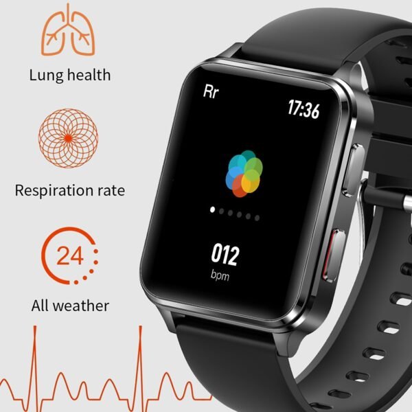 ZEBLAZE Smart Watch S6 Accurate Blood Pressure Blood Oxygen Heart Rate Sleep Monitoring Sports Smartwatch Black Leather - Image 2