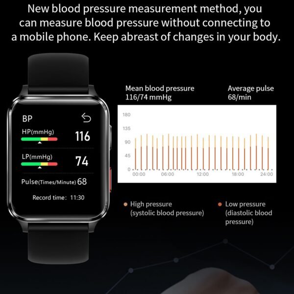 ZEBLAZE Smart Watch S6 Accurate Blood Pressure Blood Oxygen Heart Rate Sleep Monitoring Sports Smartwatch Black Leather - Image 7