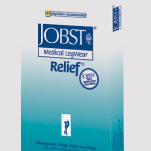 Jobst Relief 20-30 Thigh C/T Black Medium  Silicone Band