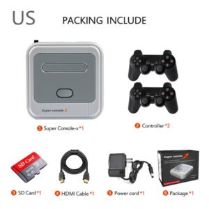 Color: B, Electrical outlet: US – Super Console X Retro Game Console PRO Upgrade Version TV Set-Top Box R8 Game Console PSPArcade
