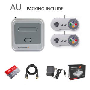 Color: A, Electrical outlet: AU – Super Console X Retro Game Console PRO Upgrade Version TV Set-Top Box R8 Game Console PSPArcade