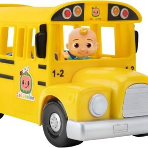 CoComelon Musical Yellow School Bus, Plays ‘Wheels on The Bus,’ Featuring Removable JJ Figure