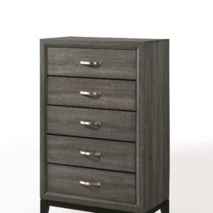 31″ Gray Manufactured Wood Five Drawer Chest