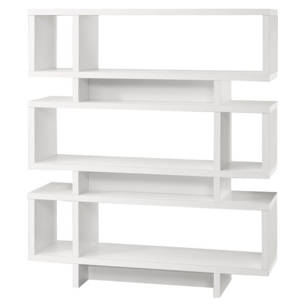 Modern 55"H White Finish Hollow Core Bookcase - Image 2