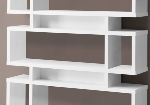 Modern 55"H White Finish Hollow Core Bookcase - Image 3