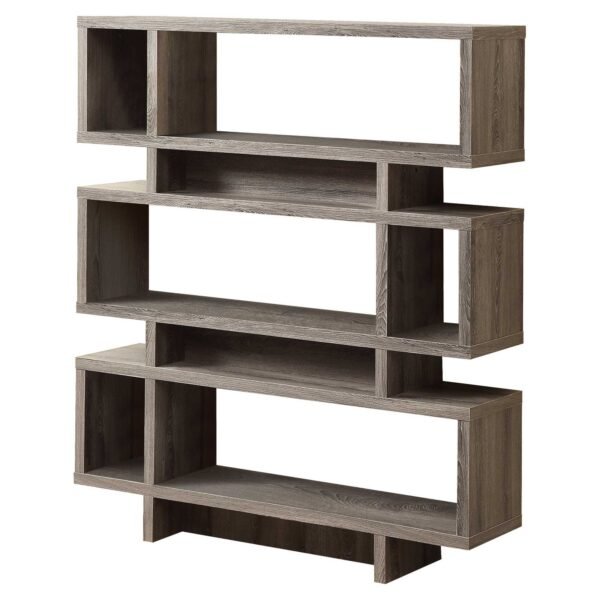 55" Taupe Ten Tier Floating Bookcase - Image 2