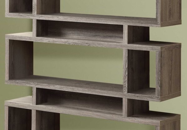 55" Taupe Ten Tier Floating Bookcase - Image 3