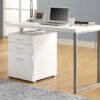 24" Silver Rectangular Computer Desk With Three Drawers - Image 3