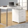 24" Silver Rectangular Computer Desk With Three Drawers - Image 4