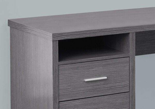 47" Grey L-Shape Computer Desk With Two Drawers - Image 3