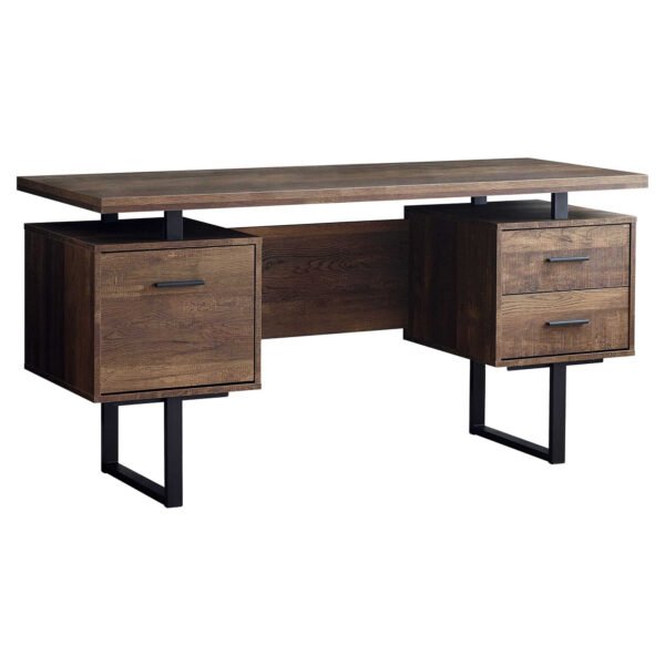 60" Modern Rustic 3 Drawer Computer Desk - Image 6