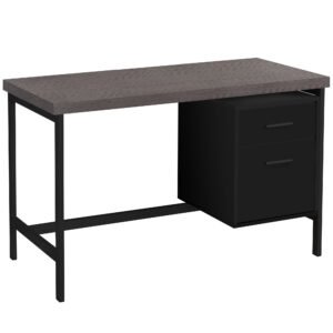 24″ Grey Rectangular Computer Desk With Two Drawers