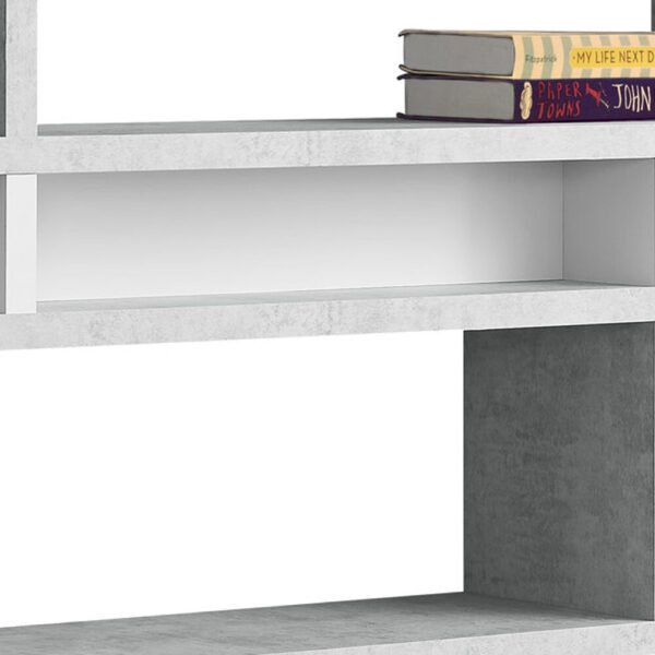 55" Gray Twelve Tier Floating Bookcase - Image 6