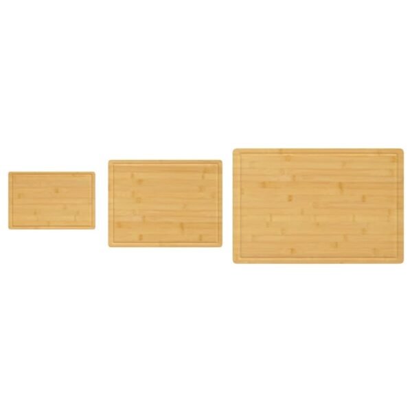 vidaXL 3 Piece Chopping Board Set Bamboo - Image 2