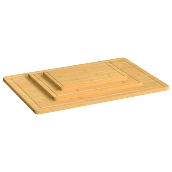 vidaXL 3 Piece Chopping Board Set Bamboo - Image 3