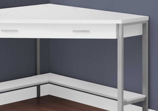 42" White Corner Computer Desk - Image 3