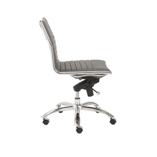 26.38" X 25.99" X 38.19" Low Back Office Chair Without Armrests In Gray With Chromed Steel Base - Image 4