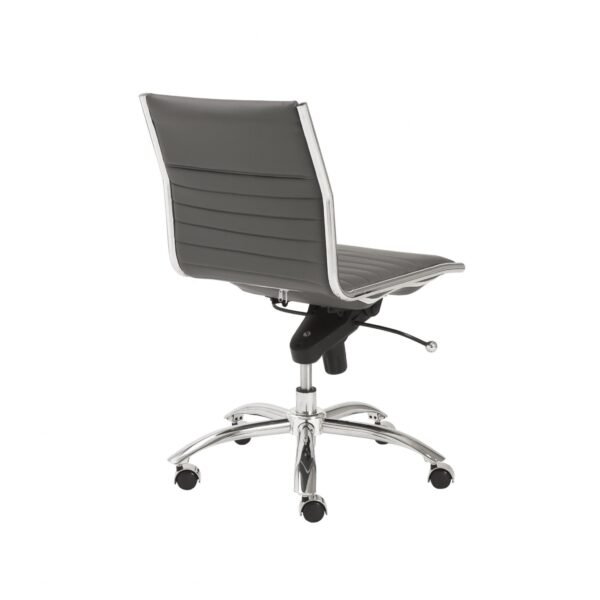 26.38" X 25.99" X 38.19" Low Back Office Chair Without Armrests In Gray With Chromed Steel Base - Image 5