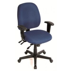 Navy Blue Fabric Seat Swivel Adjustable Task Chair Fabric Back Plastic Frame