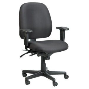 Black Fabric Seat Swivel Adjustable Task Chair Fabric Back Plastic Frame