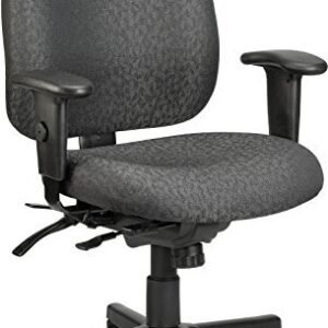 Black Fabric Seat Swivel Adjustable Task Chair Fabric Back Plastic Frame