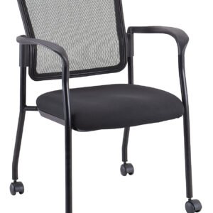 Black Fabric Seat Swivel Adjustable Task Chair Mesh Back Plastic Frame