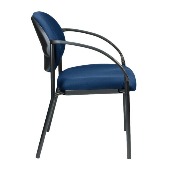 Set Of Two Navy Blue Fabric Seat Swivel Adjustable Task Chair Fabric Back Steel Frame - Image 3