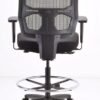 Black Fabric Seat Swivel Adjustable Drafting Chair Mesh Back Plastic Frame