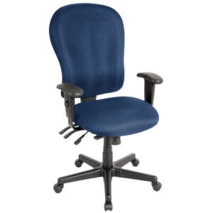 Navy Blue Fabric Seat Swivel Adjustable Task Chair Fabric Back Plastic Frame