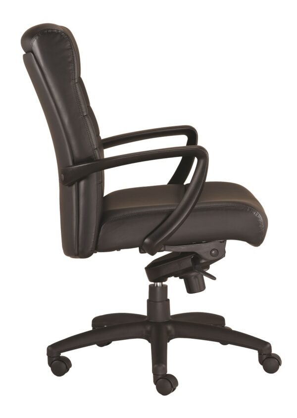 25.8" X 28.9" X 38.8" Black Leather Chair - Image 2