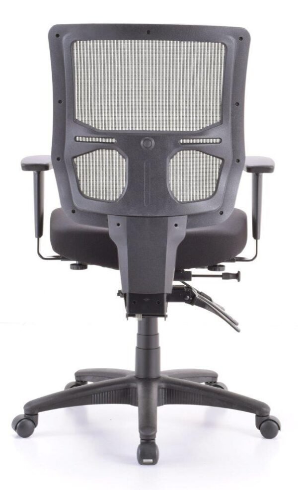 Gray Fabric Seat Swivel Adjustable Task Chair Mesh Back Plastic Frame - Image 2