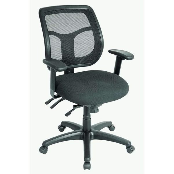 Green Fabric Seat Swivel Adjustable Task Chair Mesh Back Plastic Frame - Image 2