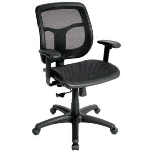 Black Swivel Adjustable Task Chair Mesh Back Plastic Frame